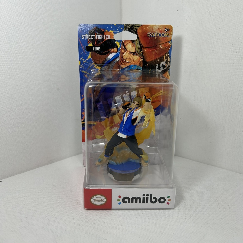 Nintendo Street Fighter Luke Amiibo Figure Unisex OS Blue New Sealed Creased Box